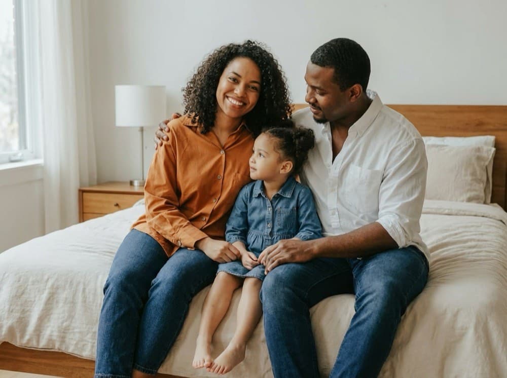 A family together at home